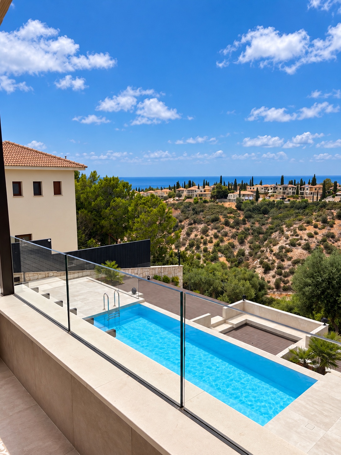 Aphrodite Hills villa with a private swimming pool overlooking the coast